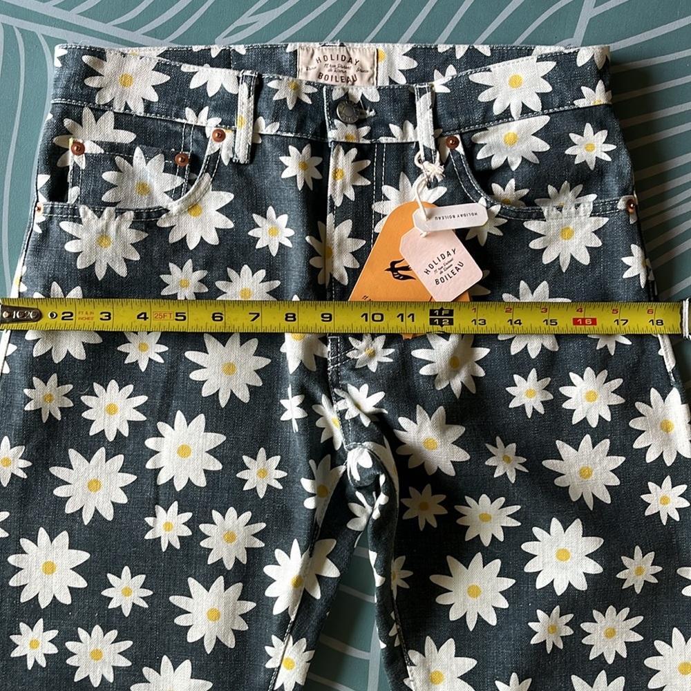 NWT Holiday Boileau denim daisy straight leg jeans size  29 - Picture 9 of 12